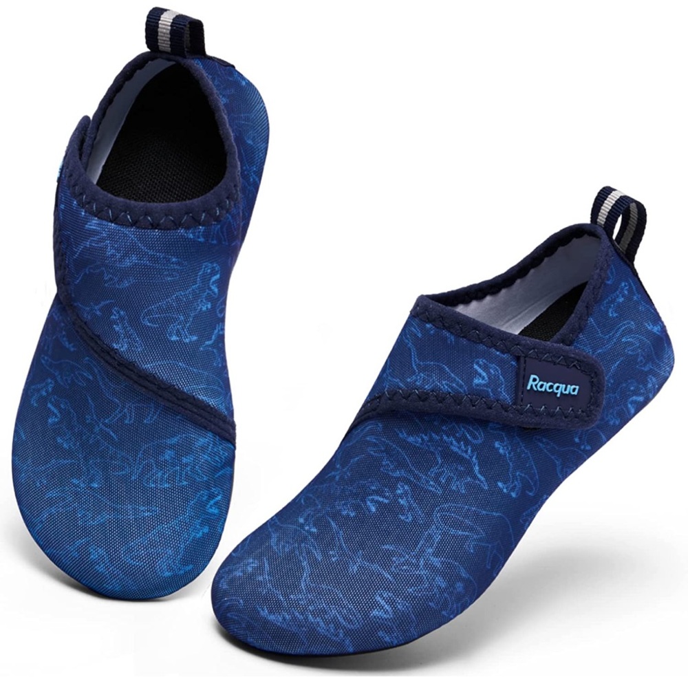 Racqua Boys Blue Dinosaur Swim Shoes Size 4/5